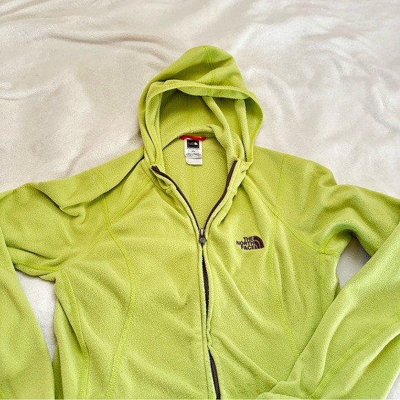 The North Face Women's Lime / Yellow Green Fleece Hoodie / Jacket - Picture 2 of 6